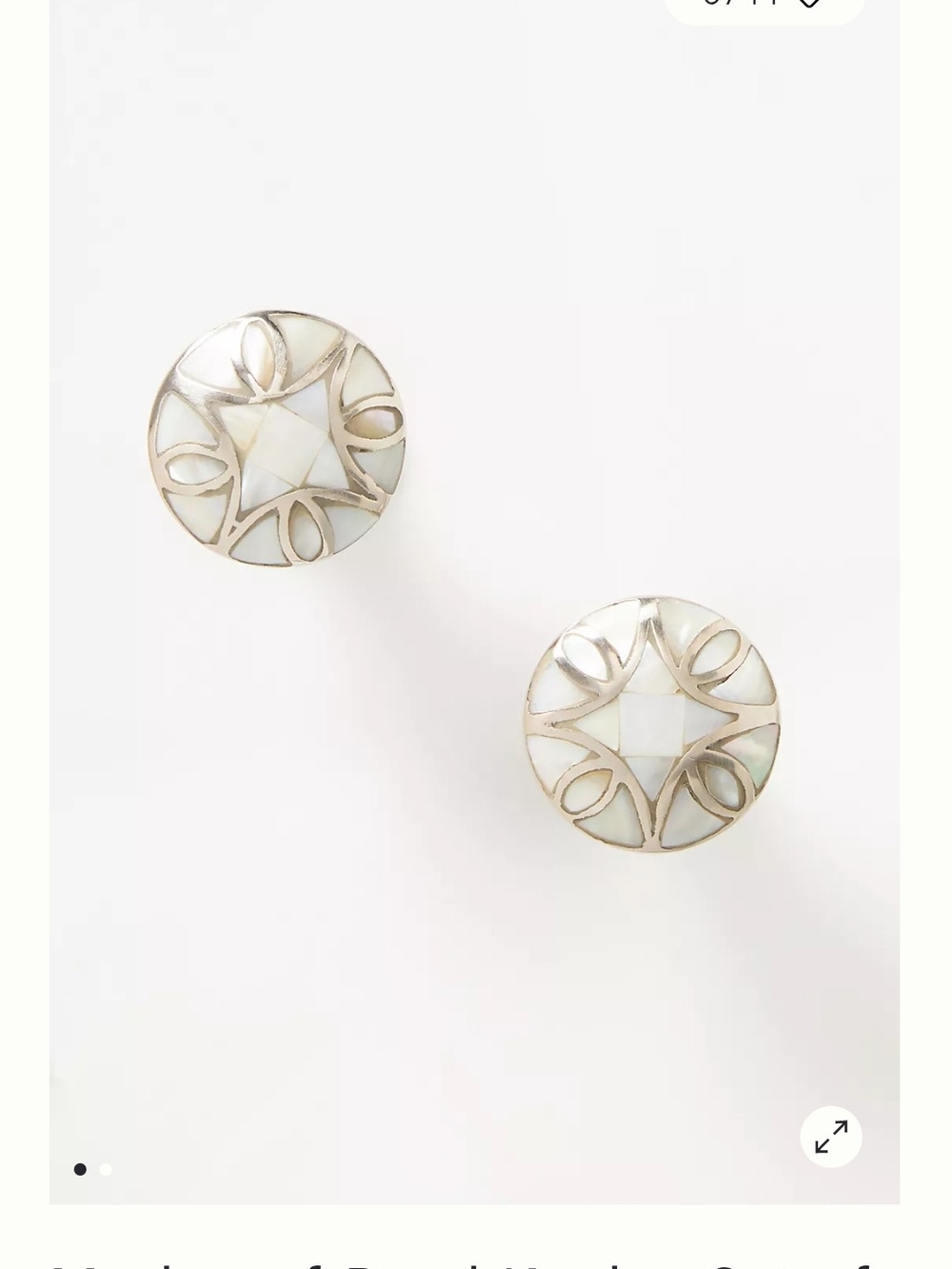 Anthropologie Mother Of Pearl Knobs (Silver) 38